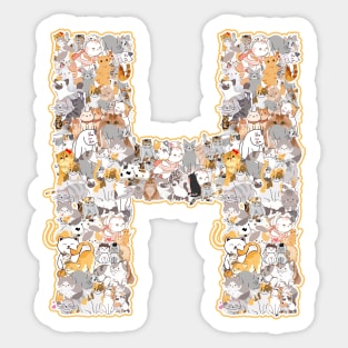 cat letter H (the cat forms the letter H) Sticker